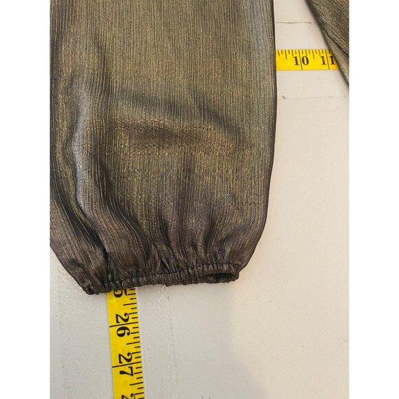 Metallic Gold APT.9 Womens Long Sleeve Blouse XL Layered Design - Picture 9 of 9